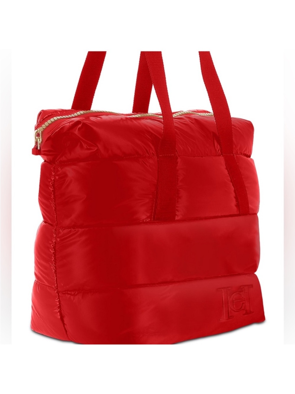 Carolina Herrera Red Quilted Tote Bag